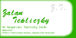 zalan tepliczky business card